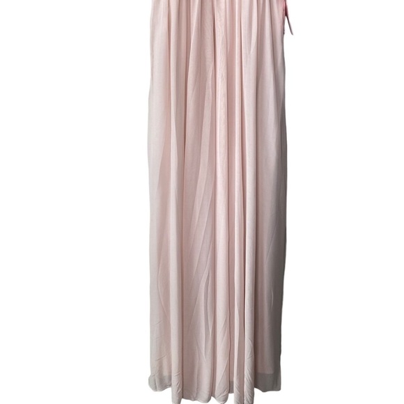 NWT Birdy Grey Ryan Bridesmaid Mesh Formal Evening Maxi Dress Pale Pink Blush - Picture 7 of 13